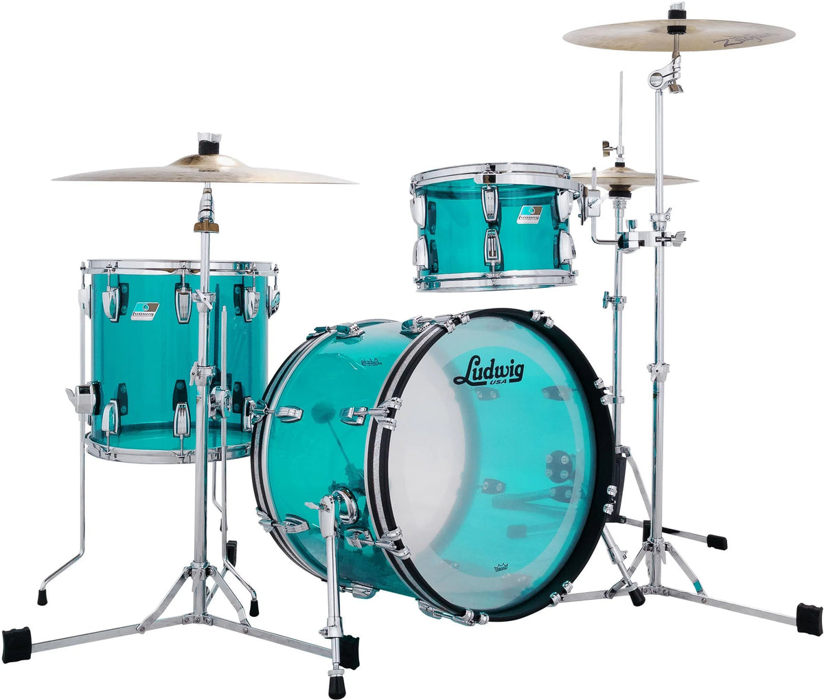 Ludwig 12/14/20" Vistalite Downbeat Outfit Drum Set - Teal