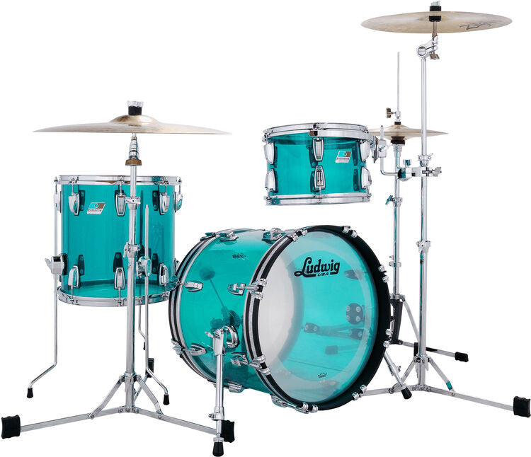 Ludwig 12/14/18" Vistalite Jazzette Outfit Drum Set - Teal