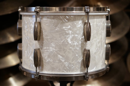Slingerland 9x13" Radio King Tom - 1940s White Marine Pearl