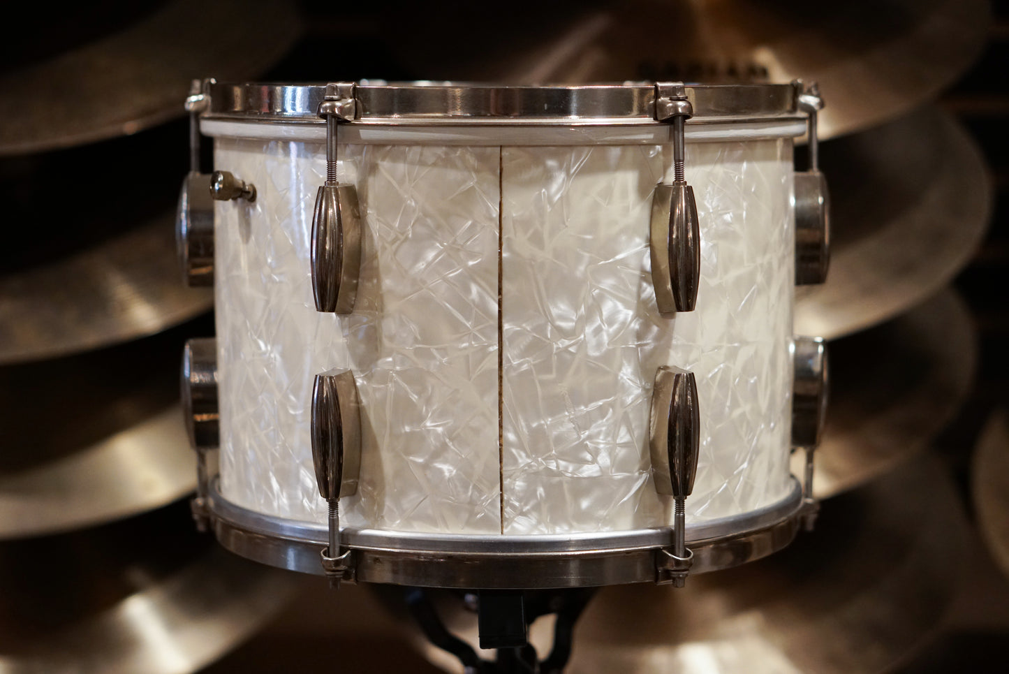 Slingerland 9x13" Radio King Tom - 1940s White Marine Pearl