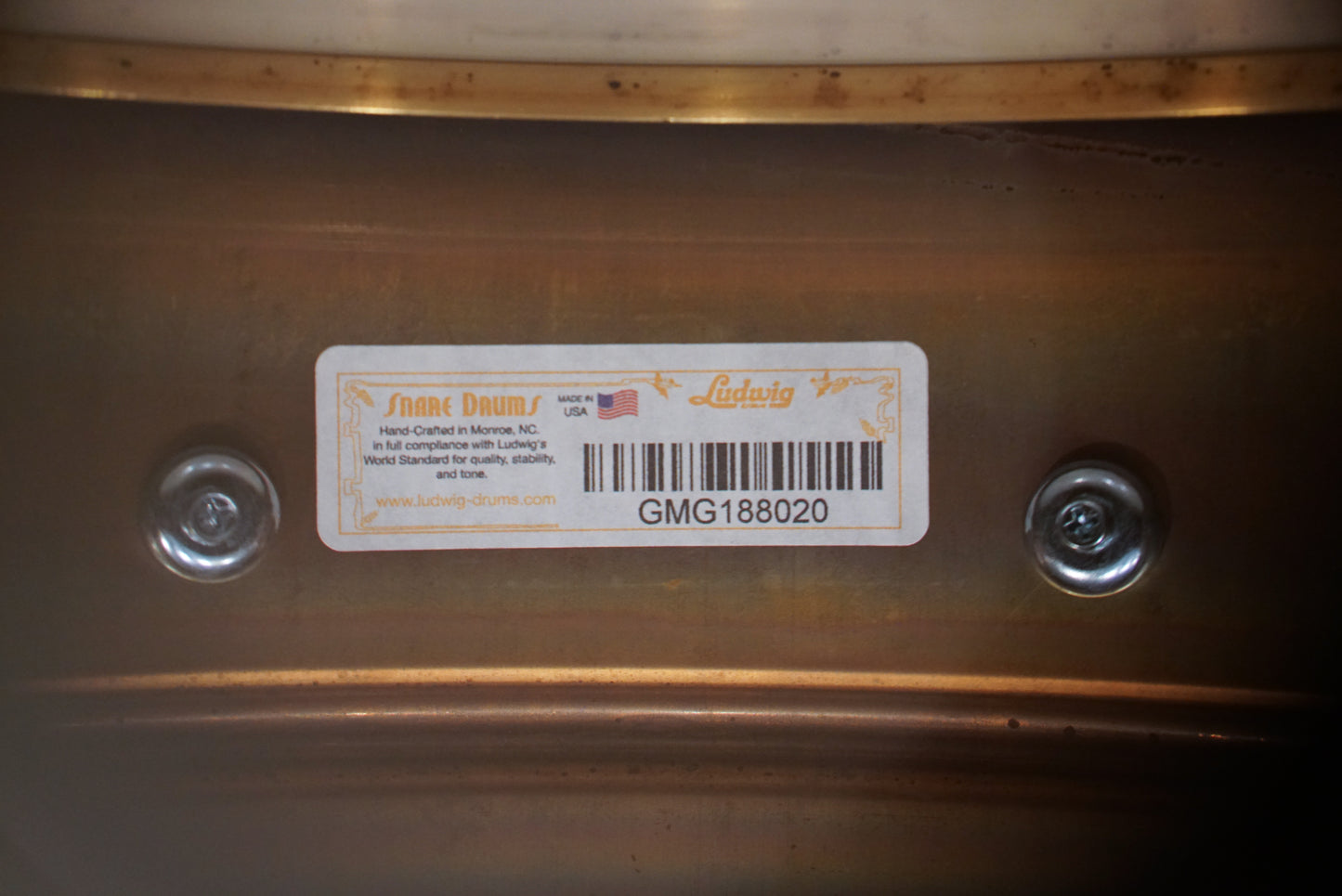 Ludwig 6.5x14" Raw Bronze Snare Drum (LB552R) - SN188020