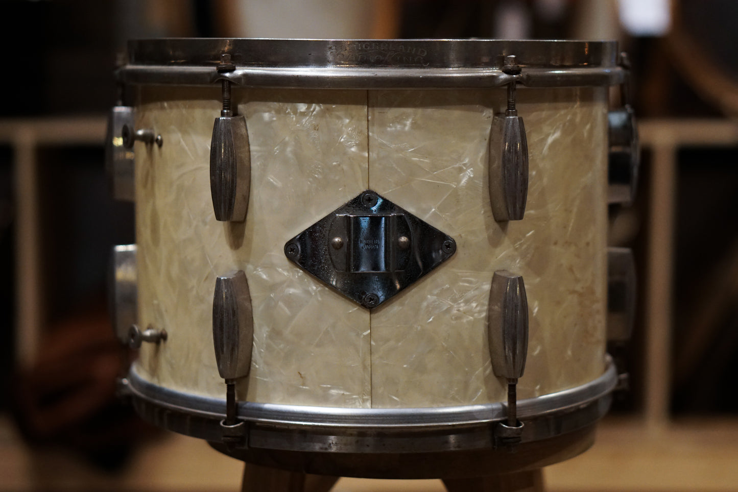 Slingerland 9x13" Radio King Tom - 1940s White Marine Pearl