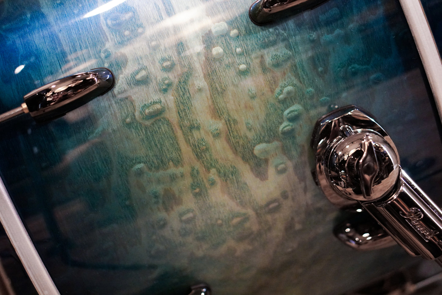 Pearl 10/12/14/16/20" Masterworks Drum Set - Scuba Blue Tamo Ash