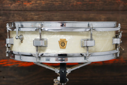 Ludwig 4x14" Downbeat Snare Drum - 1960s White Marine Pearl