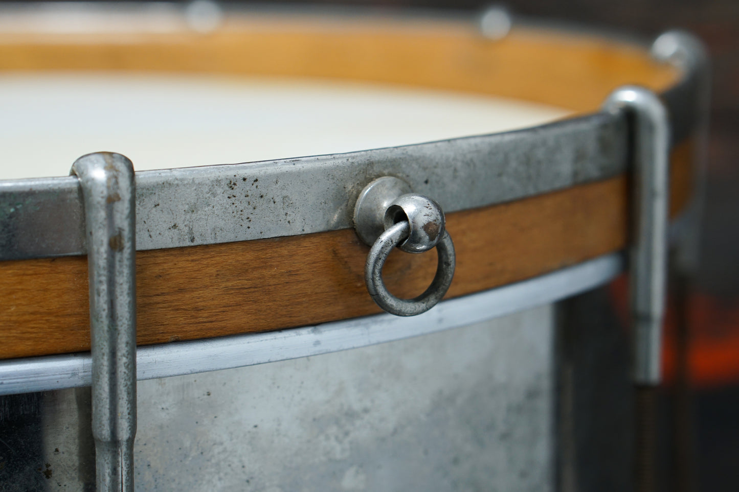 Lyon & Healy 6.5x15” Single-Tension Metal Snare Drum - 1900s