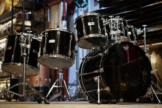 Yamaha 10/12/14/16/22" Power Recording Custom Drum Set - 1990s Solid Black