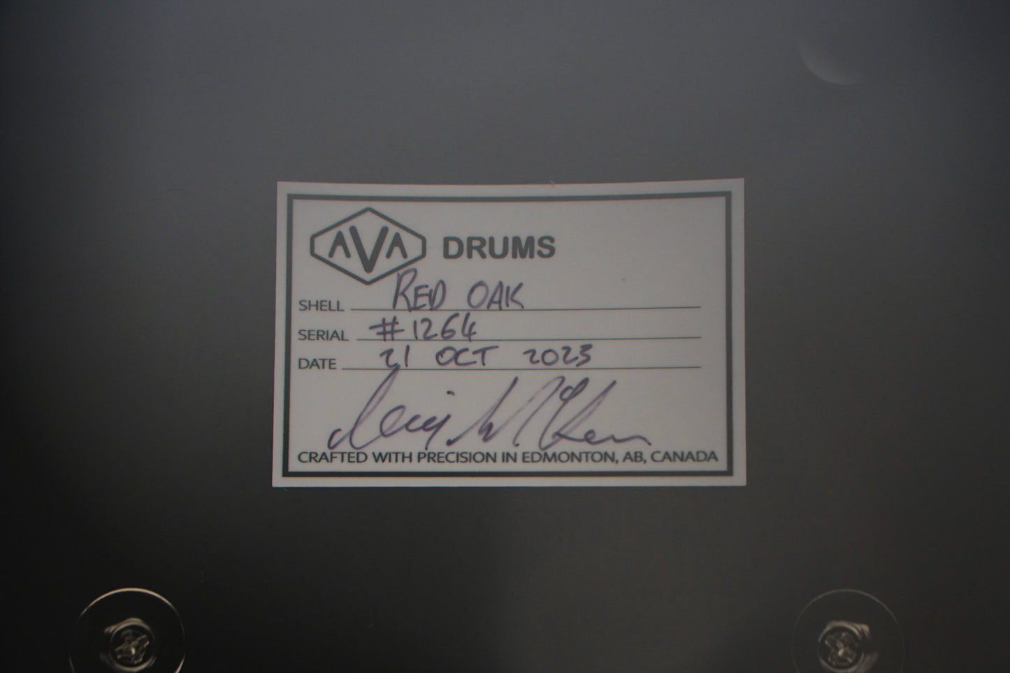 AVA 7x14" Red Oak Super Stave Shell Snare Drum - Grey Filled Grain Gloss