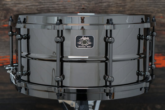 Ludwig 6.5x14" Universal "Back To Black" Brass Snare Drum - LU6514