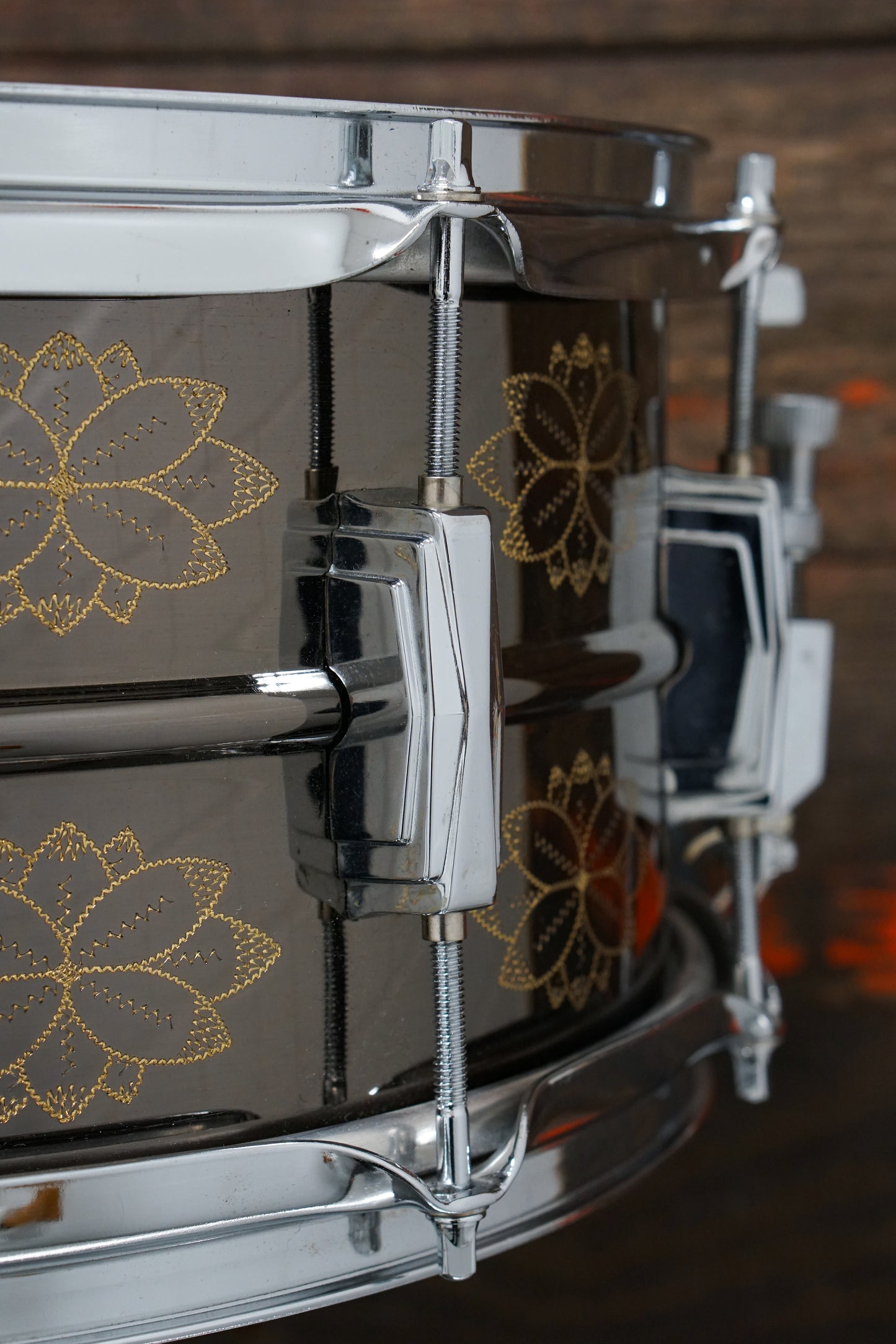 Ludwig 6.5x14" 70th Anniversary Engraved Supraphonic Black Beauty Snare Drum - #238