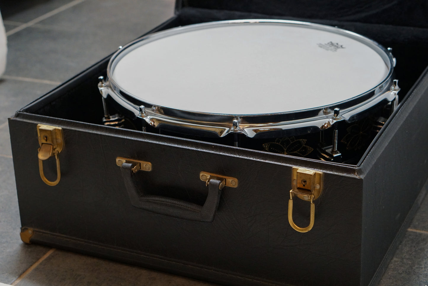 Ludwig 6.5x14" 70th Anniversary Engraved Supraphonic Black Beauty Snare Drum - #238