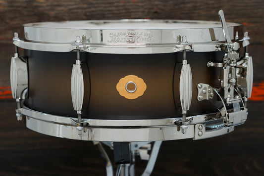 Slingerland 5x14" Solid Maple Radio King Snare Drum - Black & Gold Lacquer