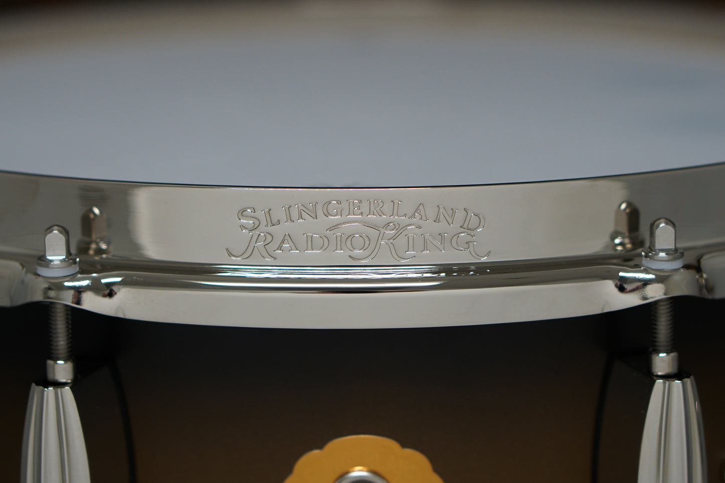 Slingerland 5x14" Solid Maple Radio King Snare Drum - Black & Gold Lacquer