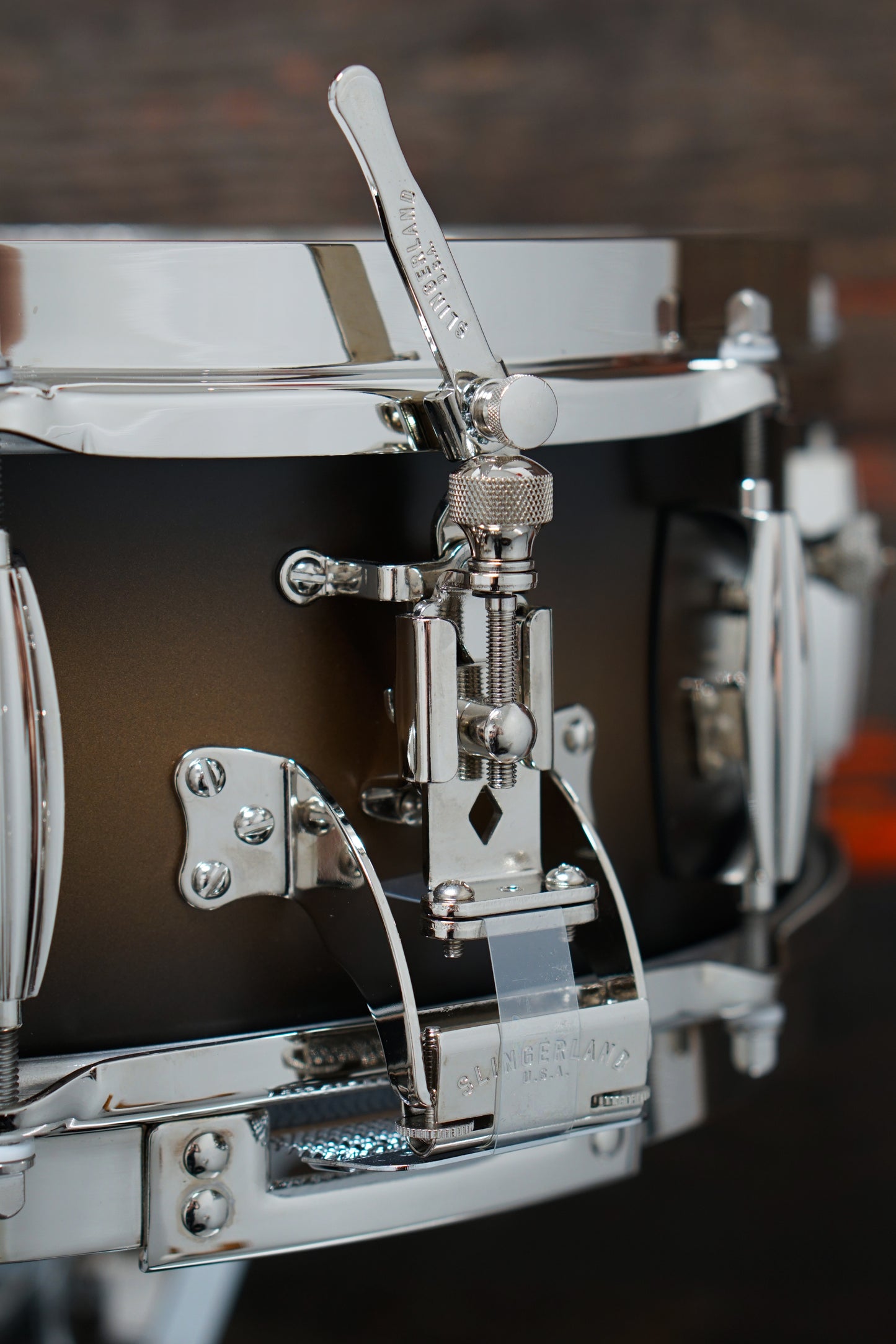 Slingerland 5x14" Solid Maple Radio King Snare Drum - Black & Gold Lacquer