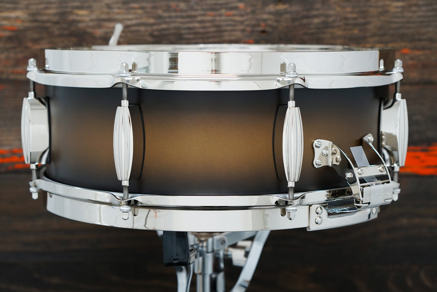 Slingerland 5x14" Solid Maple Radio King Snare Drum - Black & Gold Lacquer