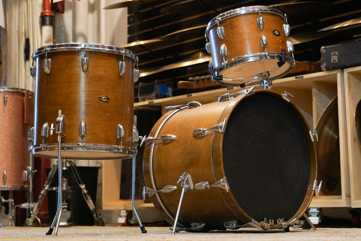 Slingerland 12/14/18" Drum Set - 1960s Mahogany