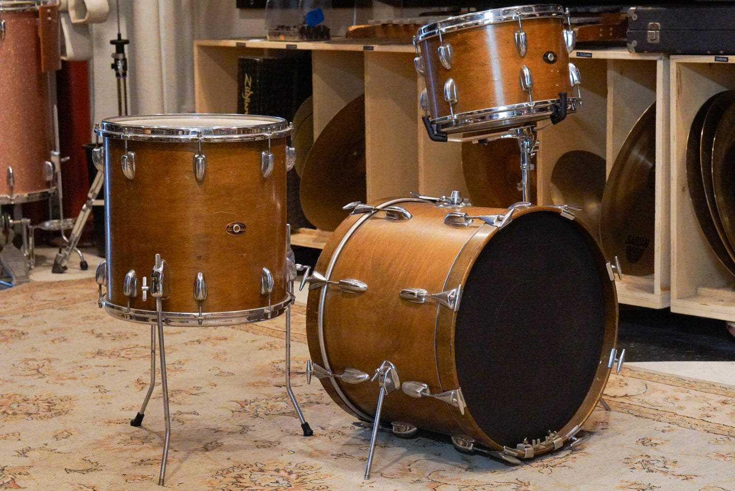Slingerland 12/14/18" Drum Set - 1960s Mahogany