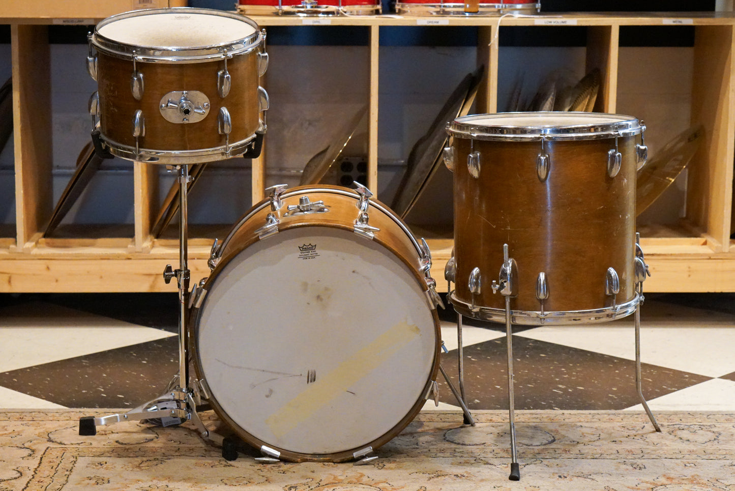 Slingerland 12/14/18" Drum Set - 1960s Mahogany