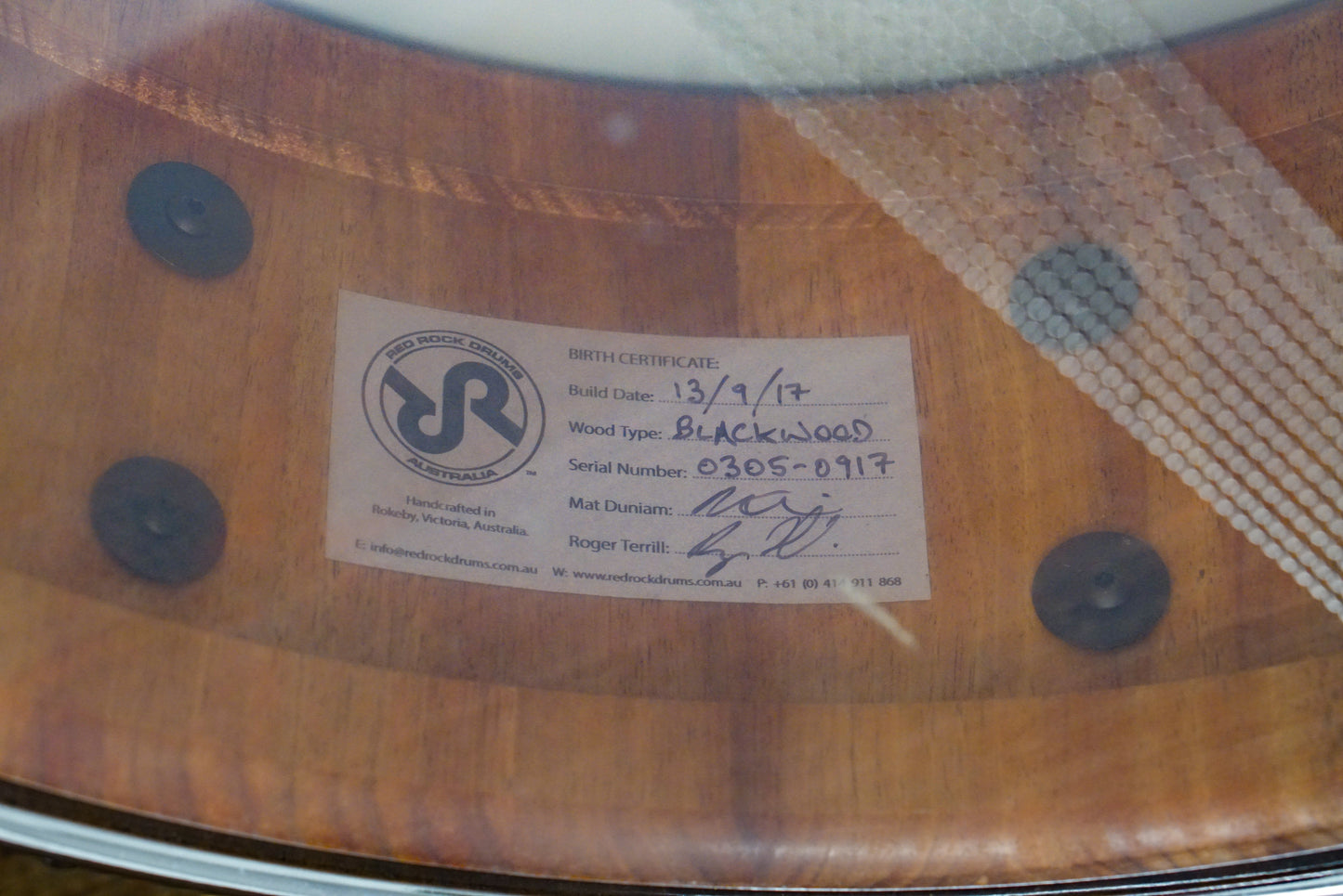 Red Rock 5x14" Tasmanian Blackwood Snare Drum