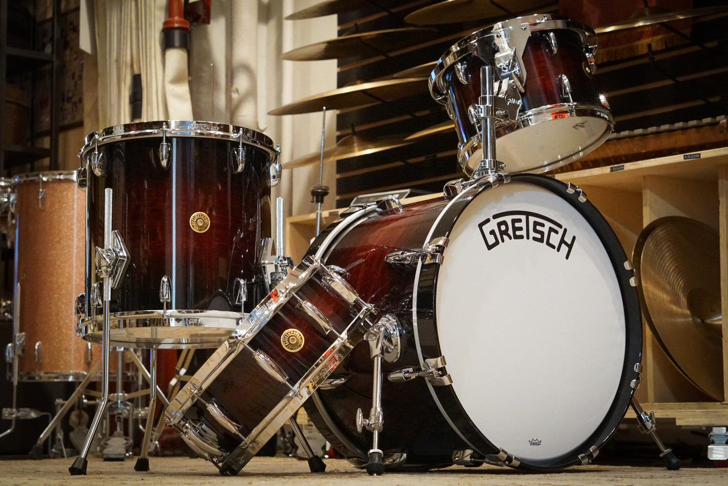 Gretsch 12/14/20/5.5x14" Broadkaster Drum Set - Chestnut Duco
