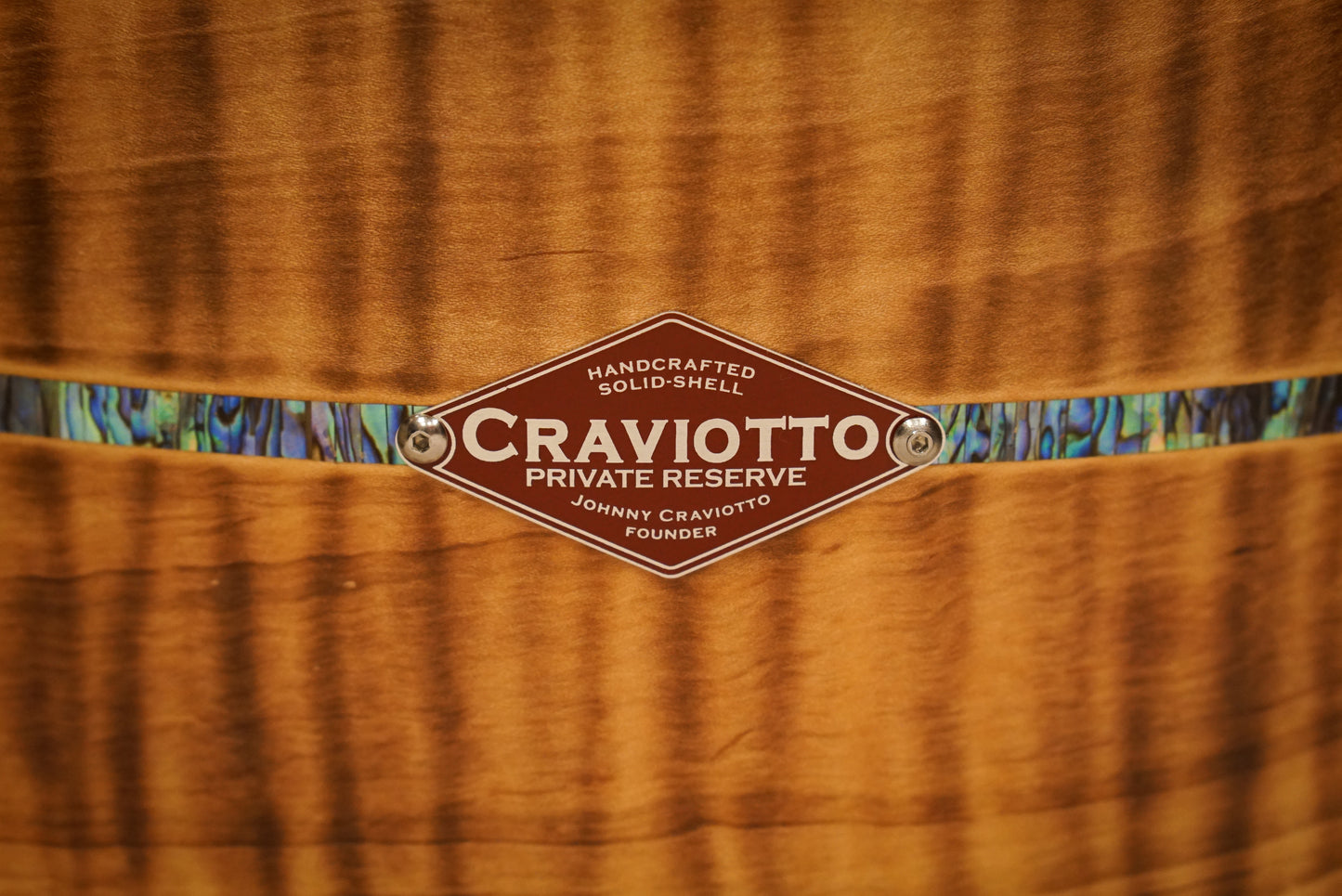 Craviotto 12/14/18" Private Reserve Burnt Curly Maple Drum Set w/Abalone Inlay