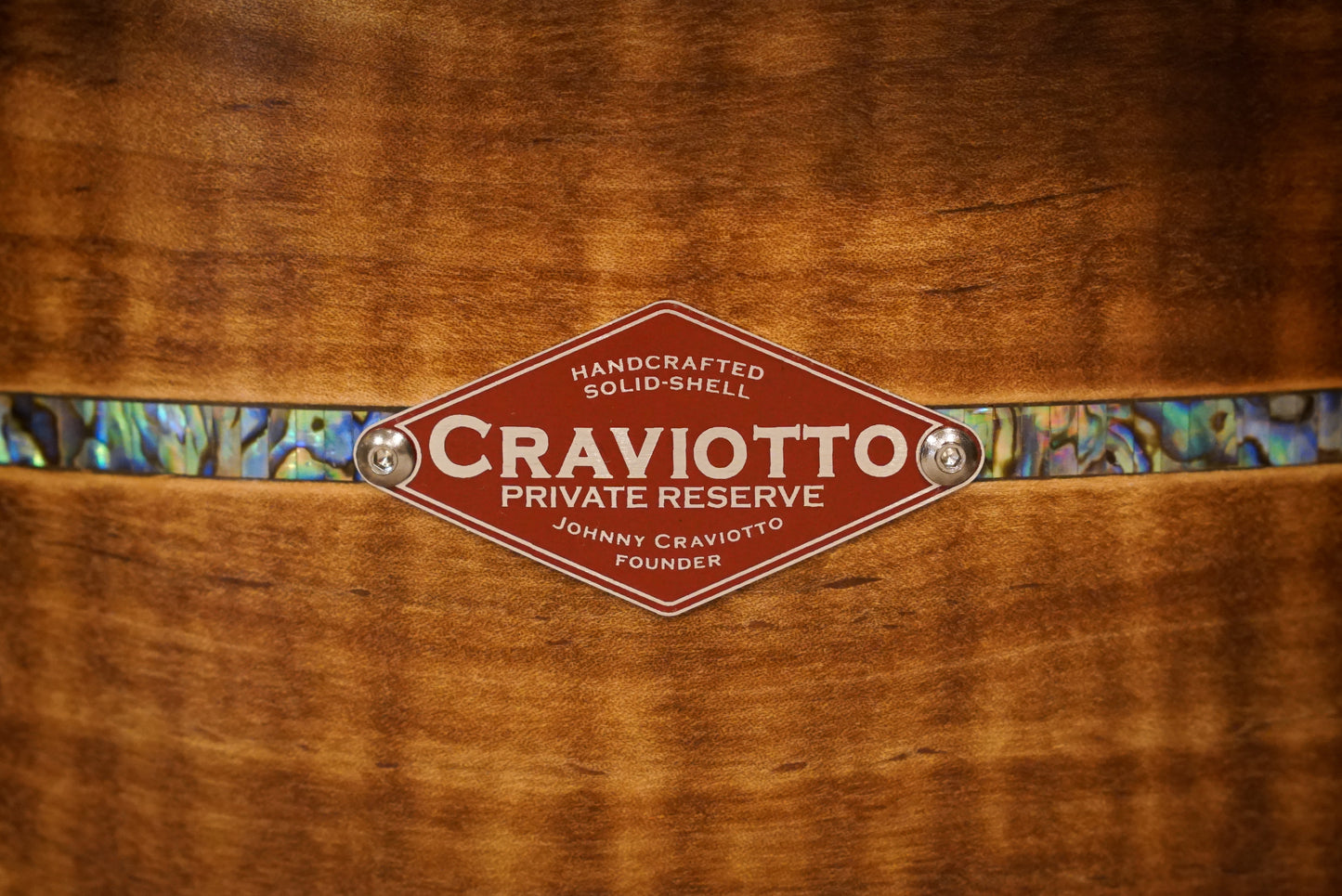Craviotto 12/14/18" Private Reserve Burnt Curly Maple Drum Set w/Abalone Inlay