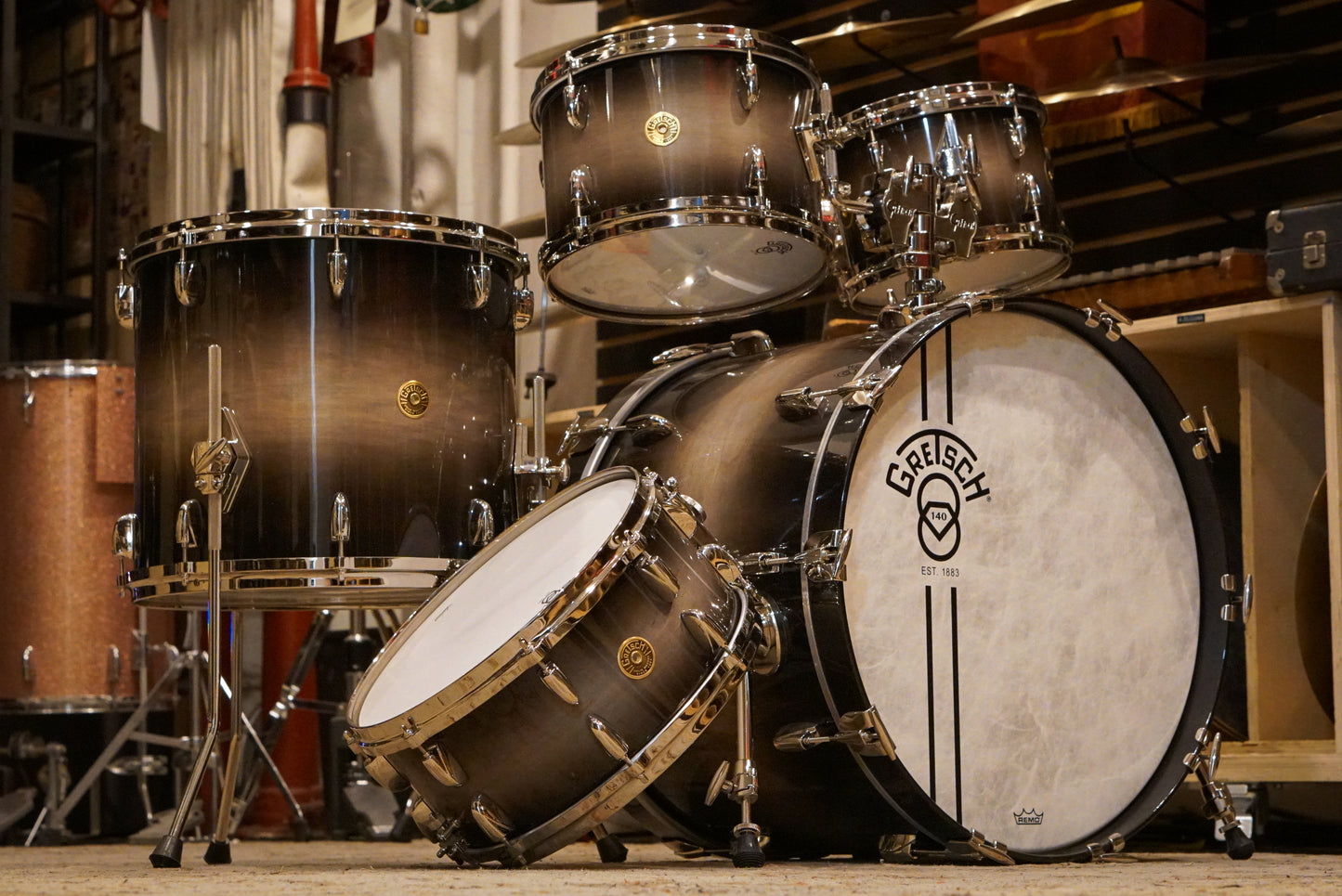 Gretsch 10/12/16/22/6.5x14" Limited Edition 140th Anniversary Drum Set - Ebony Stardust