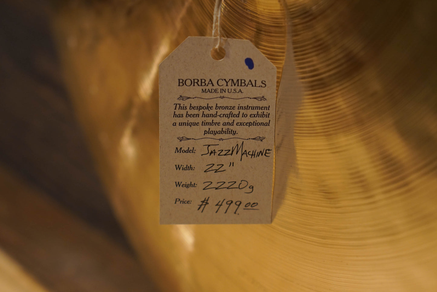 Borba 22" JazzMachine Ride Cymbal - 2200g