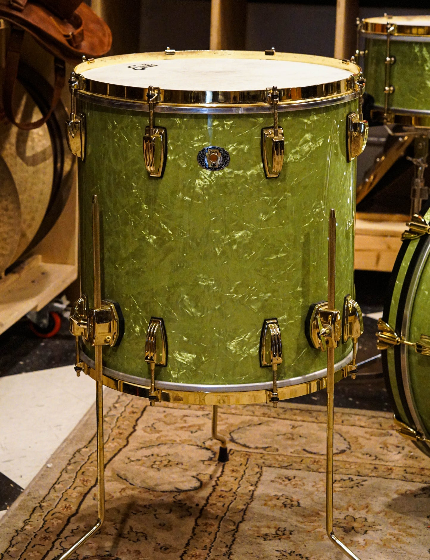 Ludwig Classic Maple 22/13/16/6.5x14 110th Anniversary Drum Set in Vintage Emerald Pearl