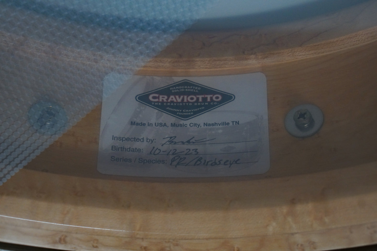 Craviotto 4.5x14" Private Reserve Birdseye Maple Snare Drum