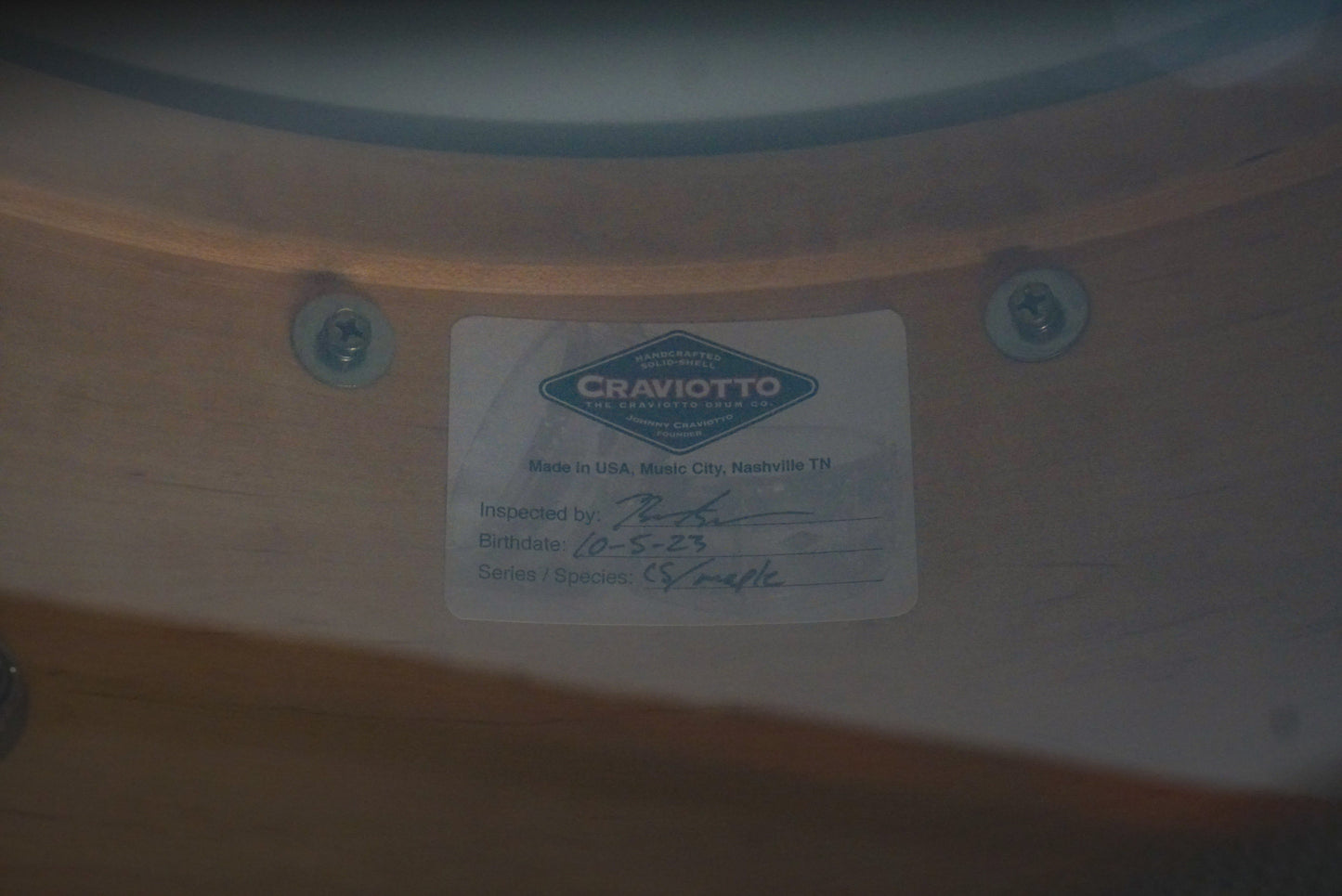 Craviotto 8x14" Maple Snare Drum w/ Double Inlay