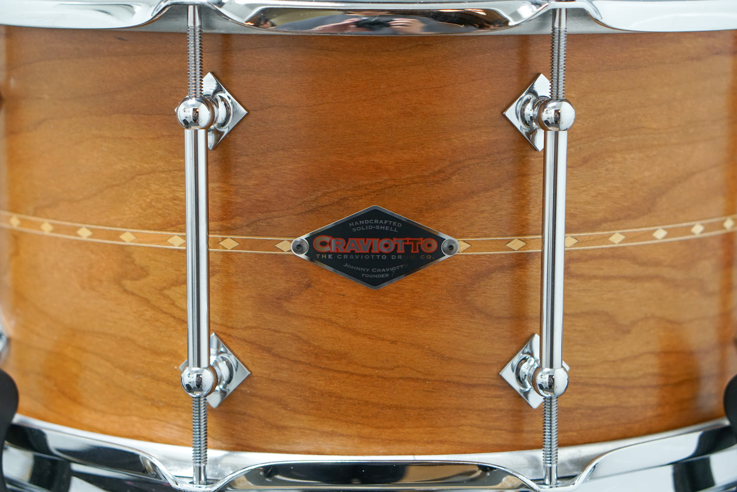Craviotto 7x14" Cherry Snare Drum w/ Inlay