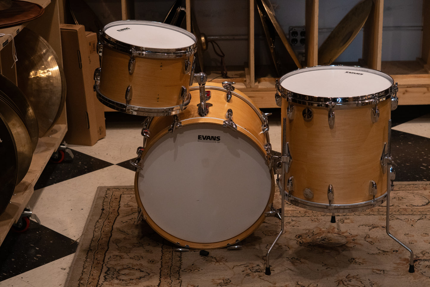 Gretsch 12/14/18" Drum Set - 1970s Satin Natural - Refin