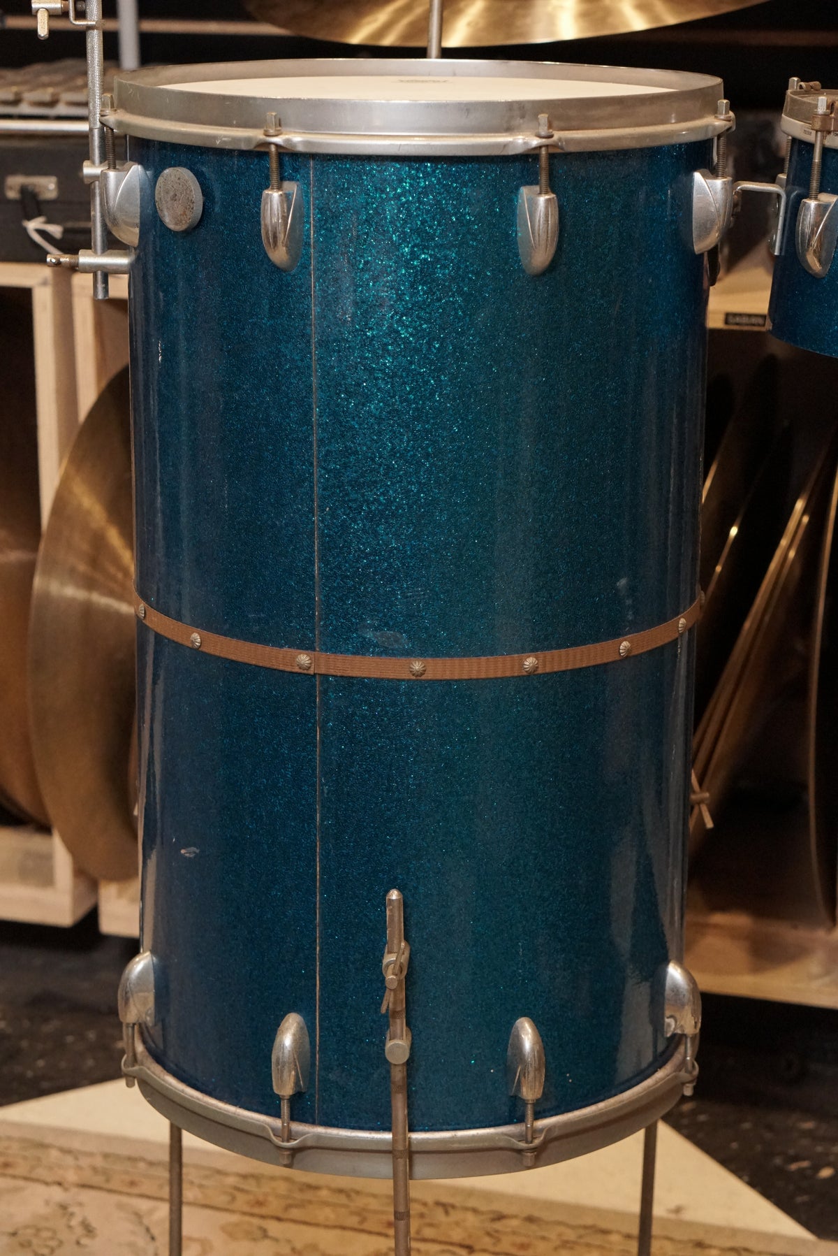 Gretsch 10/14" Round Badge Cocktail Drum Set - 1950s Blue Sparkle