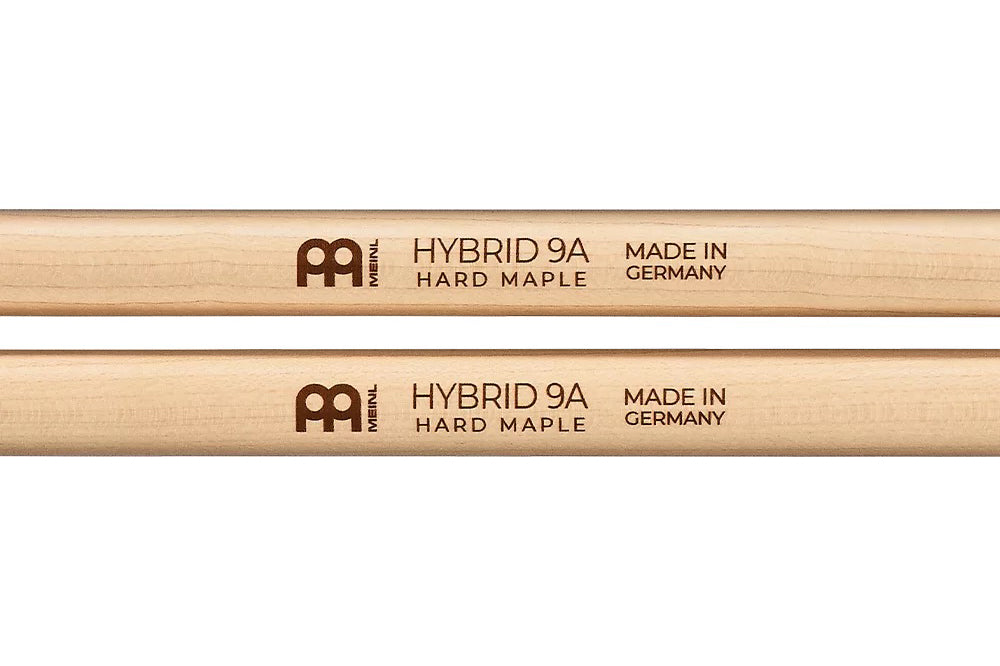 Meinl Hybrid 9A Drumstick, Maple, Light, Hybrid Tip