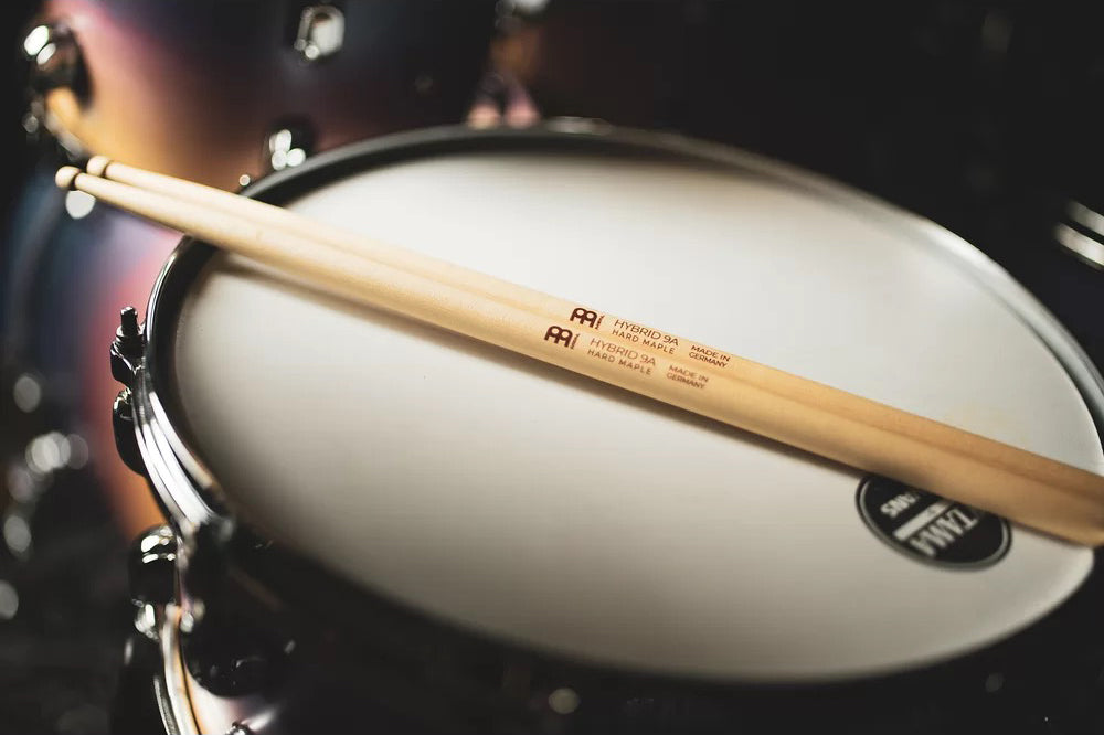Meinl Hybrid 9A Drumstick, Maple, Light, Hybrid Tip