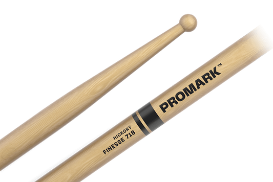 Promark Finesse 718 Hickory Small Round Wood Tip Drum Stick