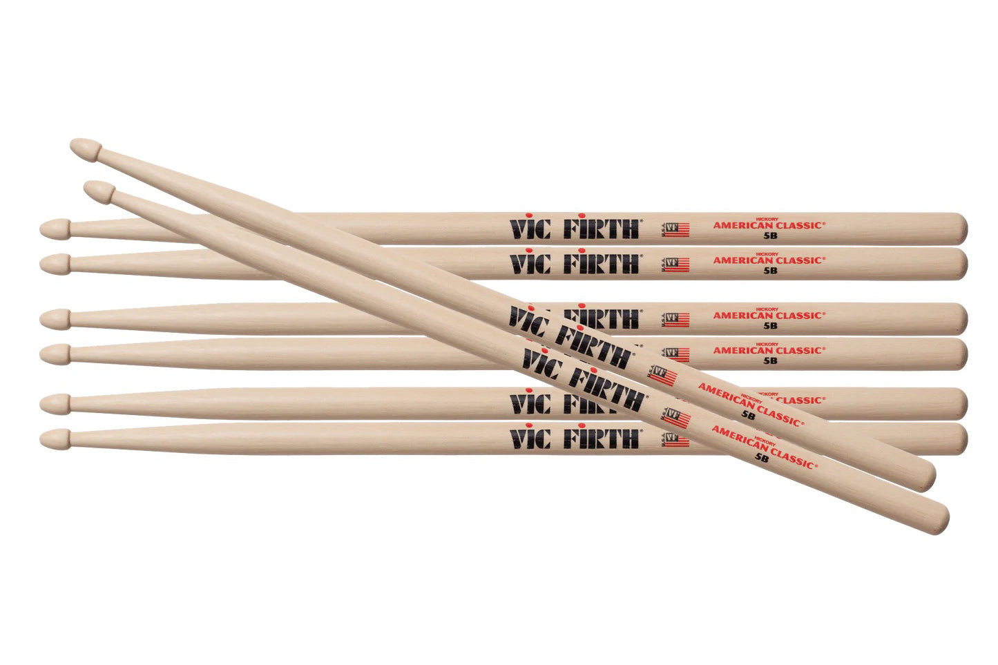 Vic Firth 5B Drum Stick Value Pack (4 for 3)