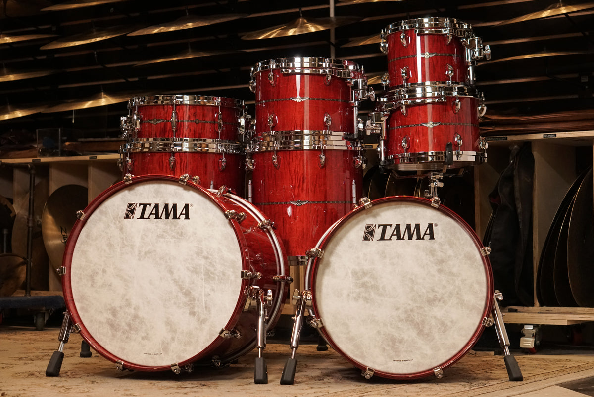 Tama 10/12/13/14/16/18/20/5.5x14" Star Maple Shell Bank - Raspberry Curly Maple