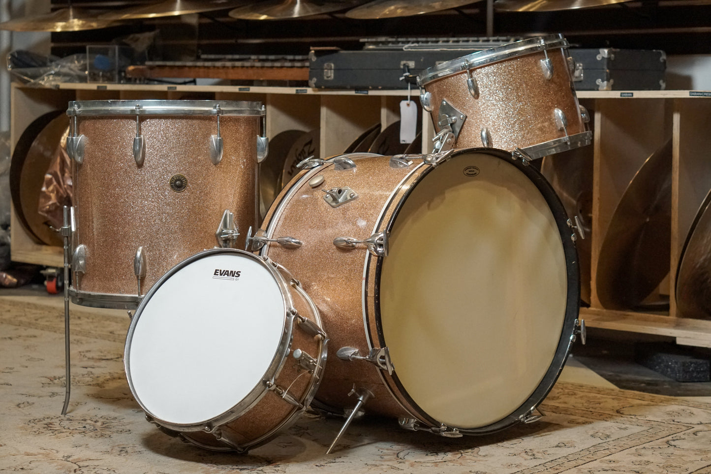 Gretsch 13/16/22/5.5x14" Round Badge Drum Set - 1960s Champagne Sparkle