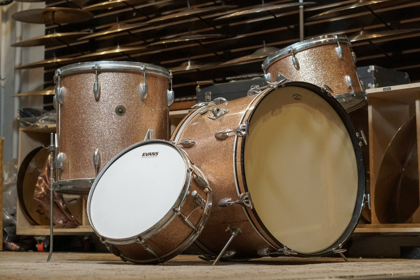 Gretsch 13/16/22/5.5x14" Round Badge Drum Set - 1960s Champagne Sparkle