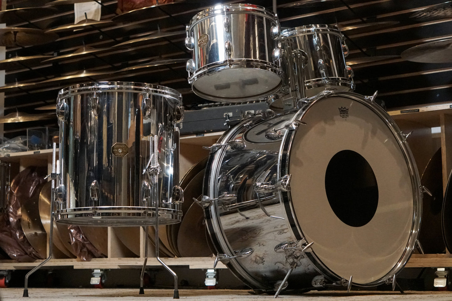 Gretsch 12/12/16/24" Drum Set - 1970s Chrome over Wood