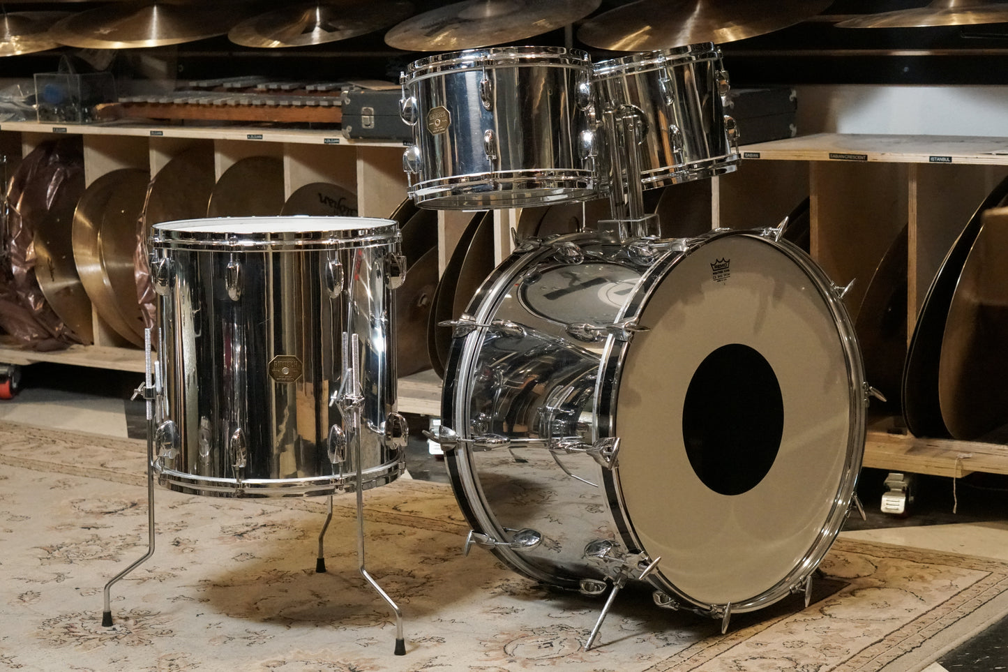 Gretsch 12/12/16/24" Drum Set - 1970s Chrome over Wood