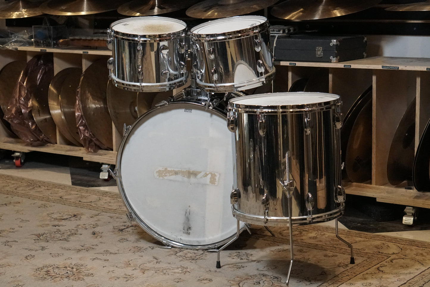 Gretsch 12/12/16/24" Drum Set - 1970s Chrome over Wood