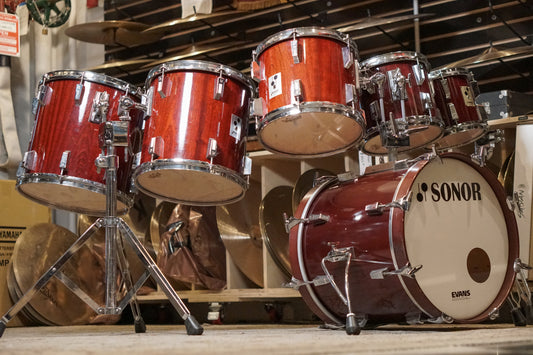 Sonor 8/10/12/13/14/18" Phonic Series Drum Set - 1980s Mahogany