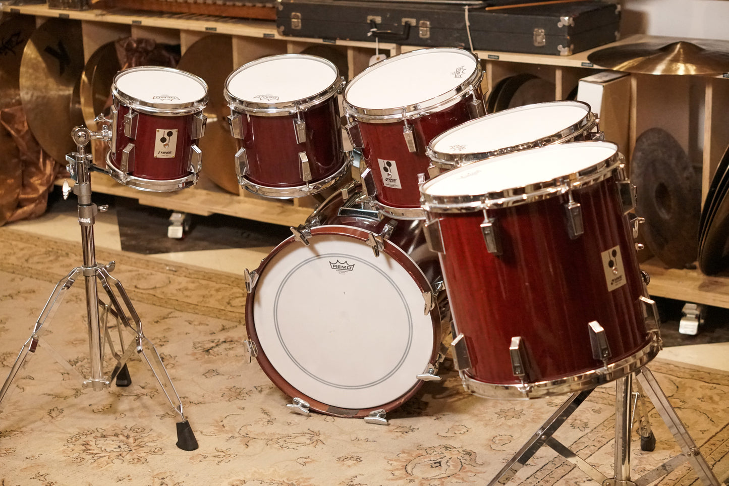 Sonor 8/10/12/13/14/18" Phonic Series Drum Set - 1980s Mahogany