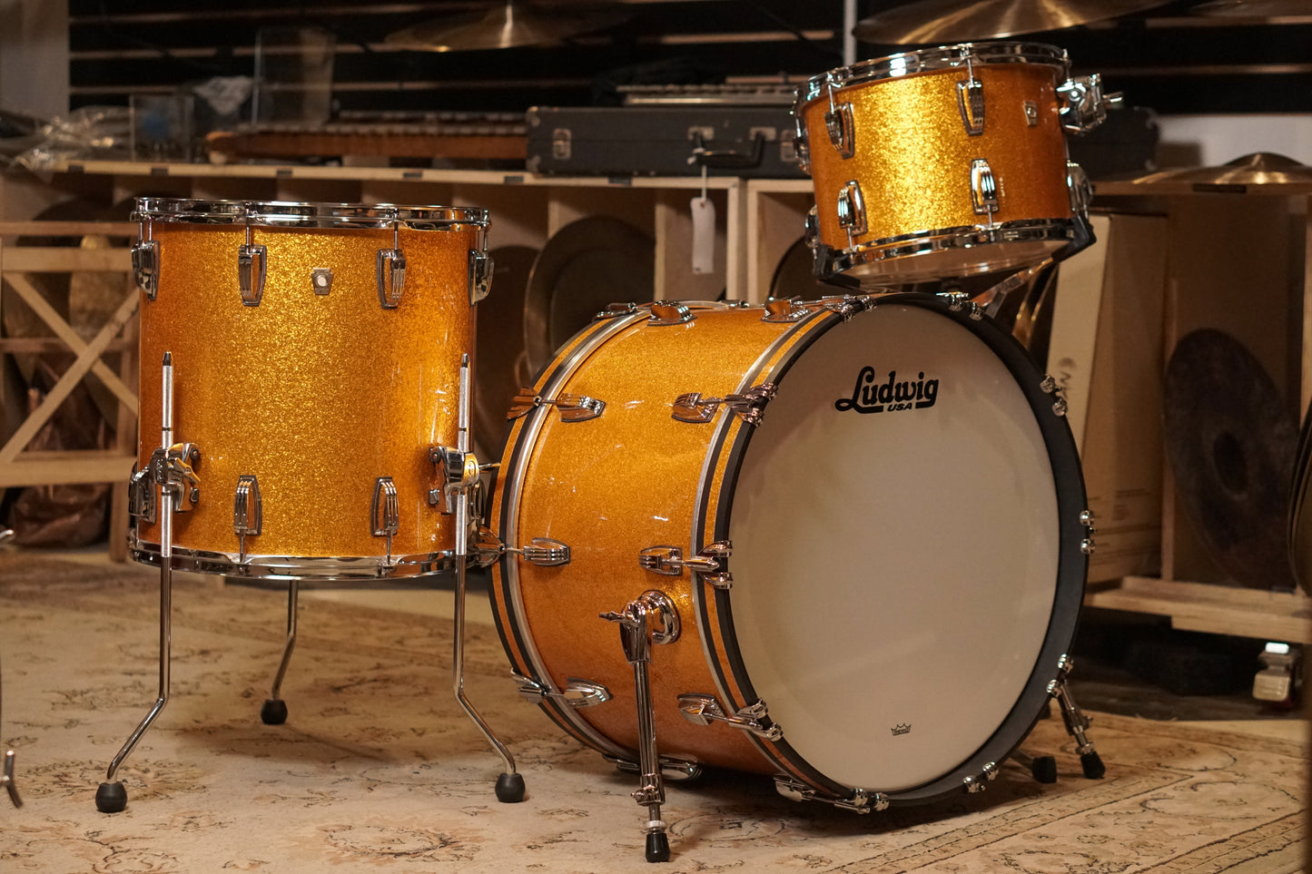 Ludwig 13/16/22" Classic Maple Fab Drum Set - Gold Sparkle