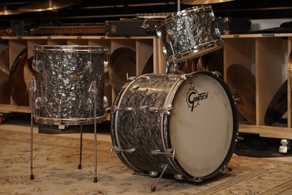 Gretsch 12/14/20/5.5x14" Round Badge Drum Set - 1960's Black Diamond Pearl