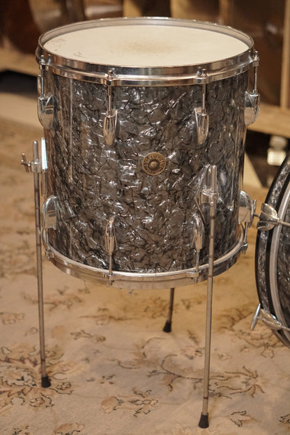 Gretsch 12/14/20/5.5x14" Round Badge Drum Set - 1960's Black Diamond Pearl