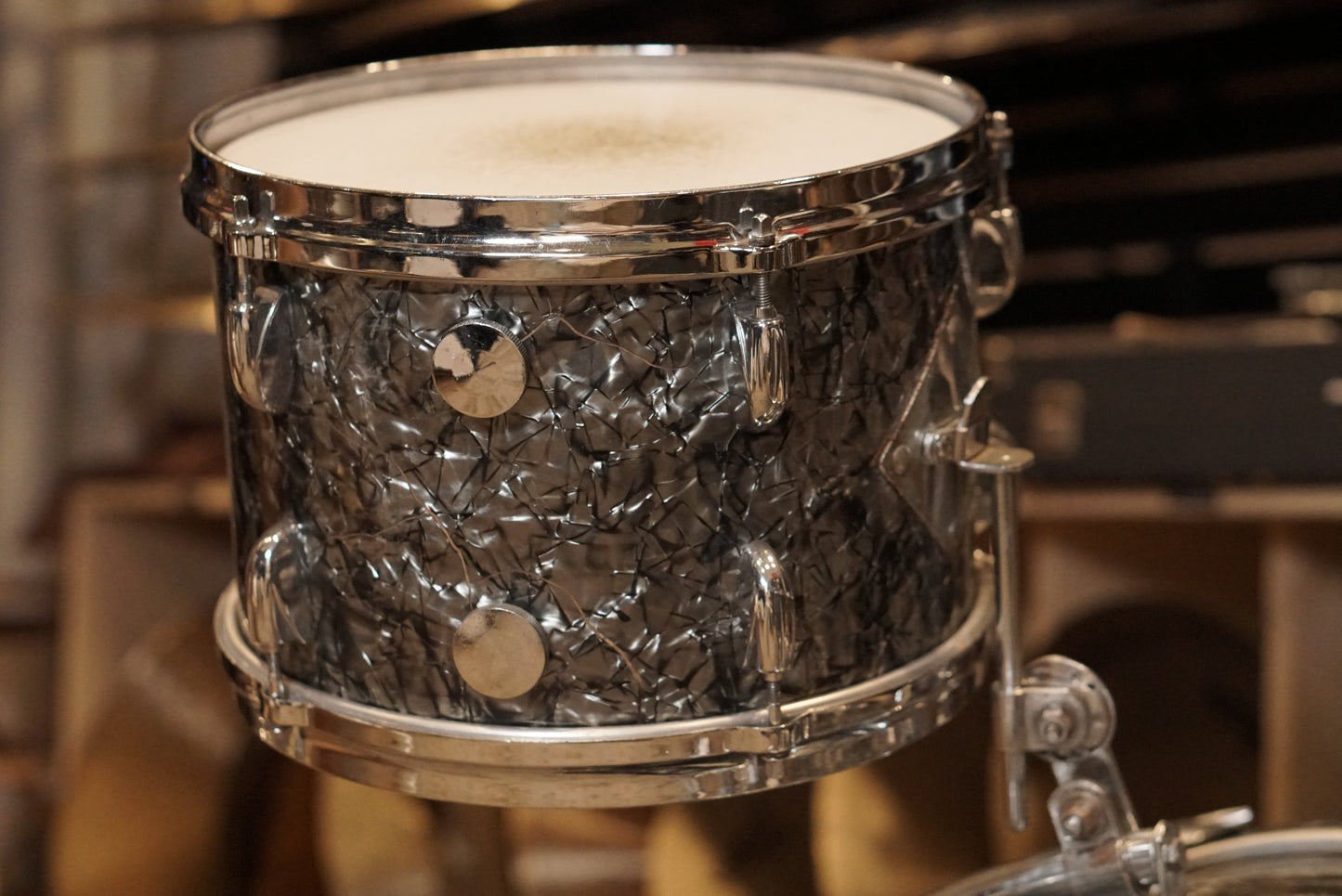 Gretsch 12/14/20/5.5x14" Round Badge Drum Set - 1960's Black Diamond Pearl