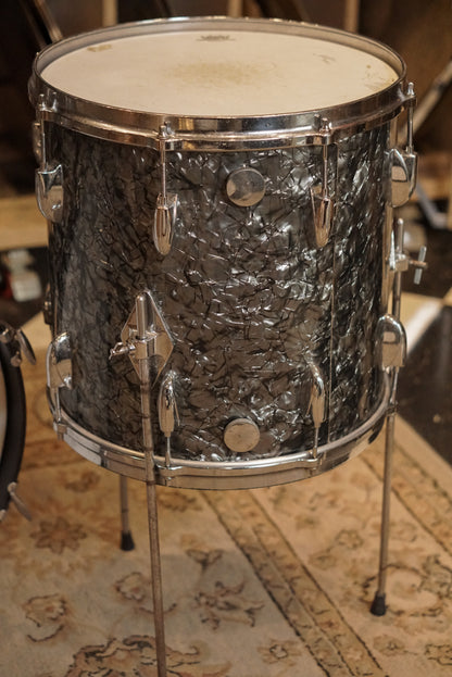 Gretsch 12/14/20/5.5x14" Round Badge Drum Set - 1960's Black Diamond Pearl